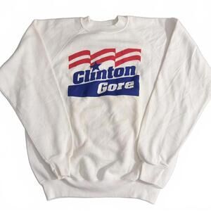 Vintage Clinton Gore Political Sweatshirt - Raglan Style - Size XL